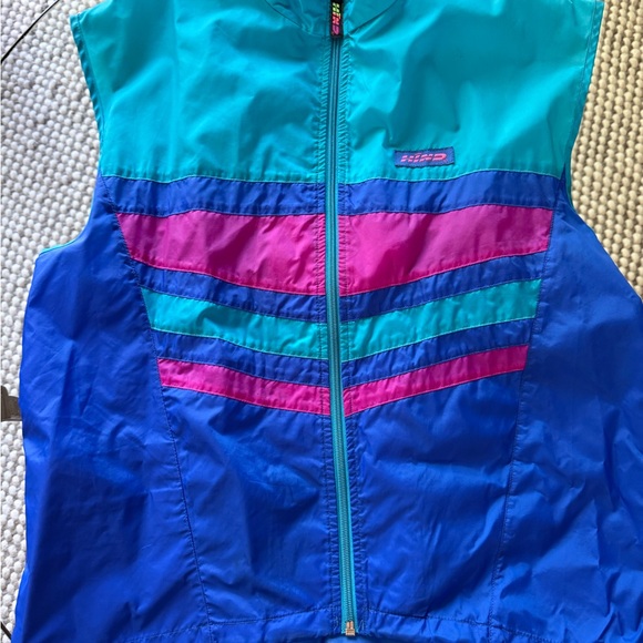 Hind Jackets & Blazers - Hind Women's Colorblock Windbreaker Vest in Teal, Blue & Magenta